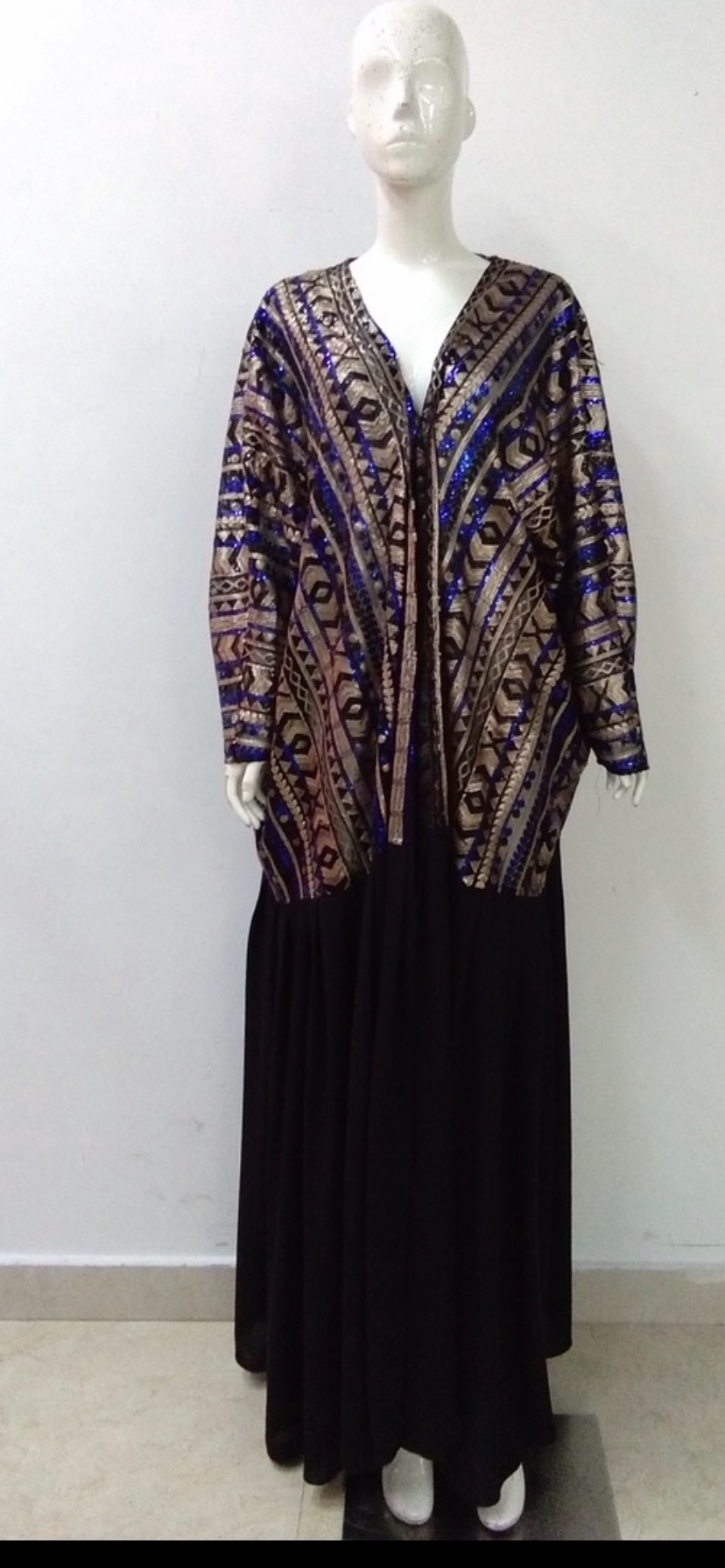 Butterfly sequins kimono blue