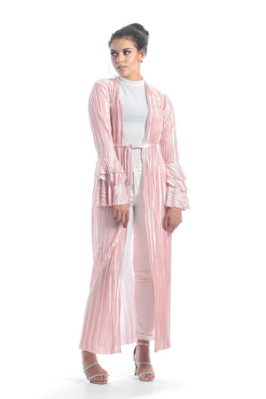 Bellsleeves Pink Pleated Kimono